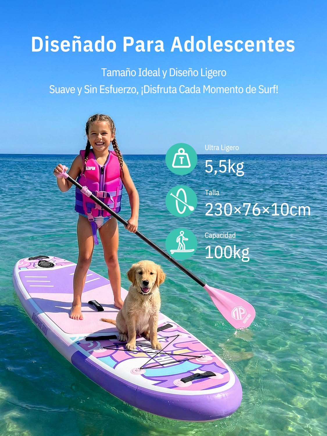 Niphean Tabla Paddle Surf Hinchable con Accesorios 230cm Sup