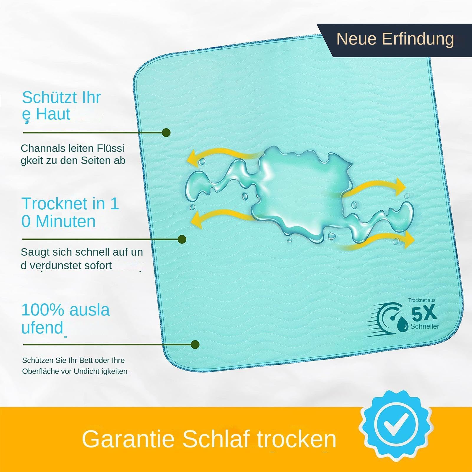 Waschbare Matratzenauflage | Wasserdichter Matratzenschoner | Wasserdichter Matratzenbezug, Waschbarer Polsterschutz, Inkontinenz-Bettpolster, Waschbarer Schutz, Bettnässpolster Für Kinder