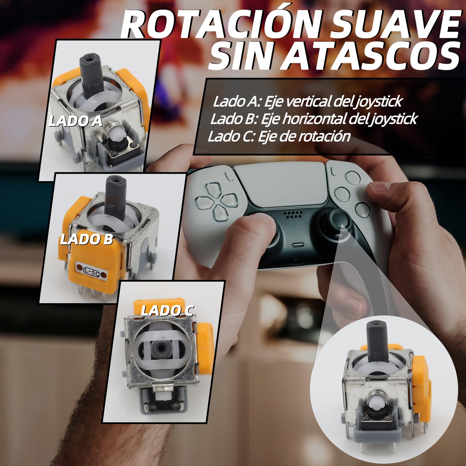 Estos palos de efecto Hall son compatibles con los controladores de PS5 y reemplazan con precisión joysticks rotos o desgastados. Ideal para un control preciso y una experiencia de juego mejorada.