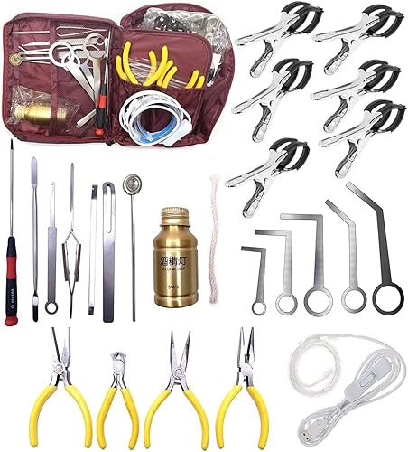 Jiayouy Kit de herramientas de saxofón profesional de 24 piezas, kit de herramientas de mantenimiento de reparación de saxofón profesional con bolsa