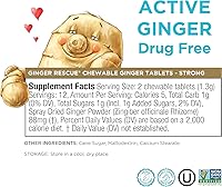 Vista 3 de Ginger Rescue - Tabletas masticables de The Ginger People – Salud digestiva sin medicamentos, tabletas masticables, fuerte sabor a jengibre, 0.55