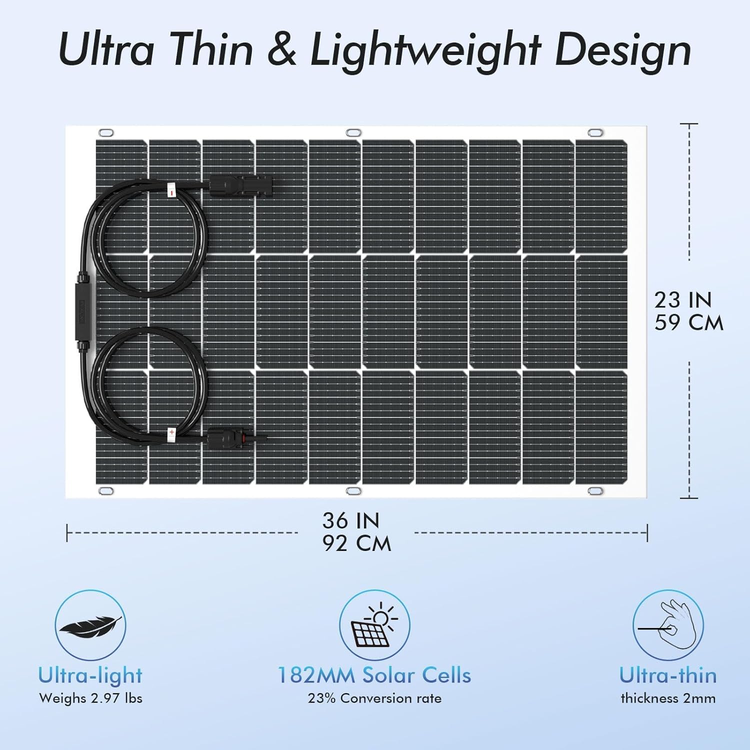 Pannello solare flessibile, 4 pezzi, 100 Watt, pannelli solari pieghevoli in fibra di vetro 16BB Mono Cell, leggeri e ultrasottili, per camper, campeggio, barca, balcone, tetto, yacht