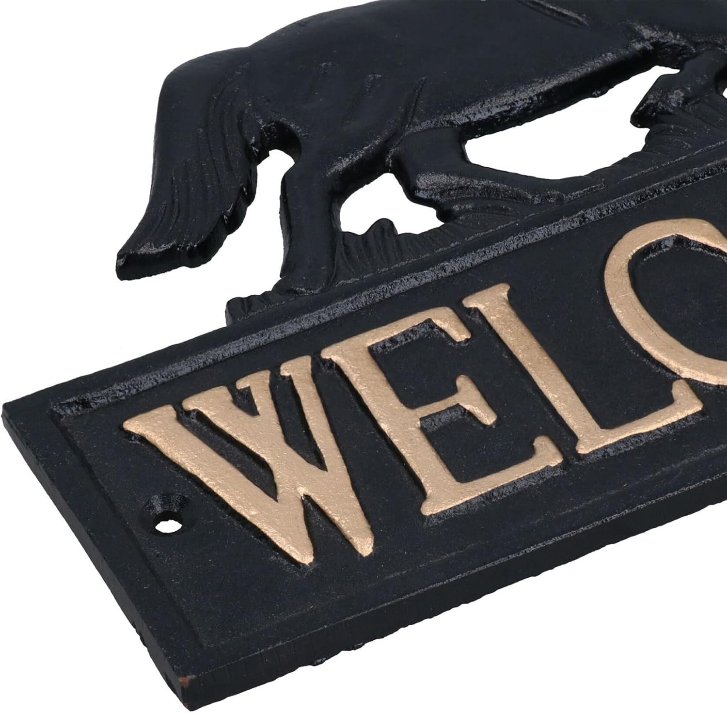AB Tools Horse Welcome Cast Iron Sign Plaque Wall Fence Gate House Stable Farm Yard