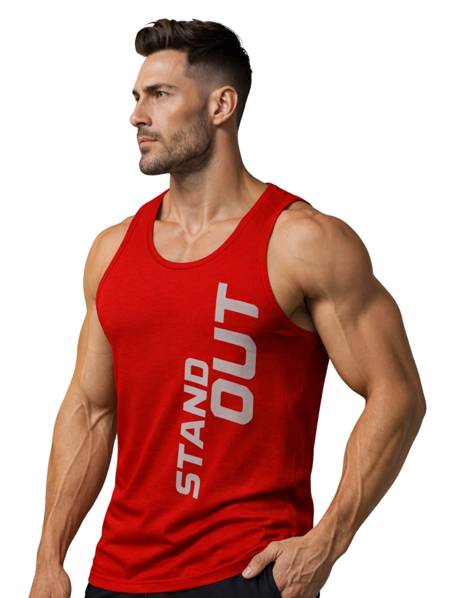 3colors 3Colours RGB Men's Active Wear Sleeveless Tank top, Gym Vest, Leisure wear Regular FIT-Stand Out-picture-28