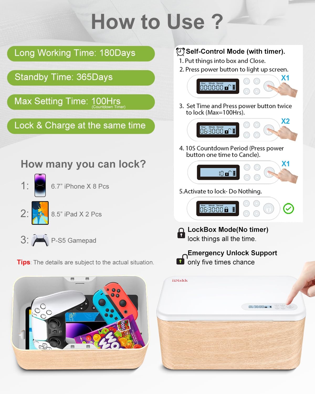 Step-by-step guide for using the iDiskk Timed Lockbox
