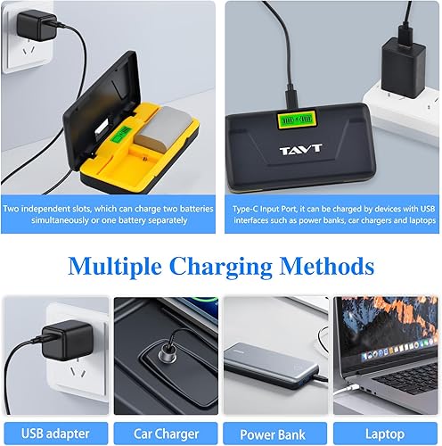 Miniatura 7 de Paquete de 2 baterías LP-E6 de 2650 mAh y cargador rápido PD20W+ranuras para tarjetas SD, compatible con Canon EOS R5, R6, R7, 5D (IIIIIIV), 5DS,