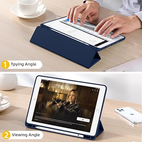 Miniatura 118 de Akkerds - Funda para iPad 10.2 2020, iPad 8ª generación/2019, iPad 7ª generación, con soporte para lápiz. Funda protectora premium con parte trasera