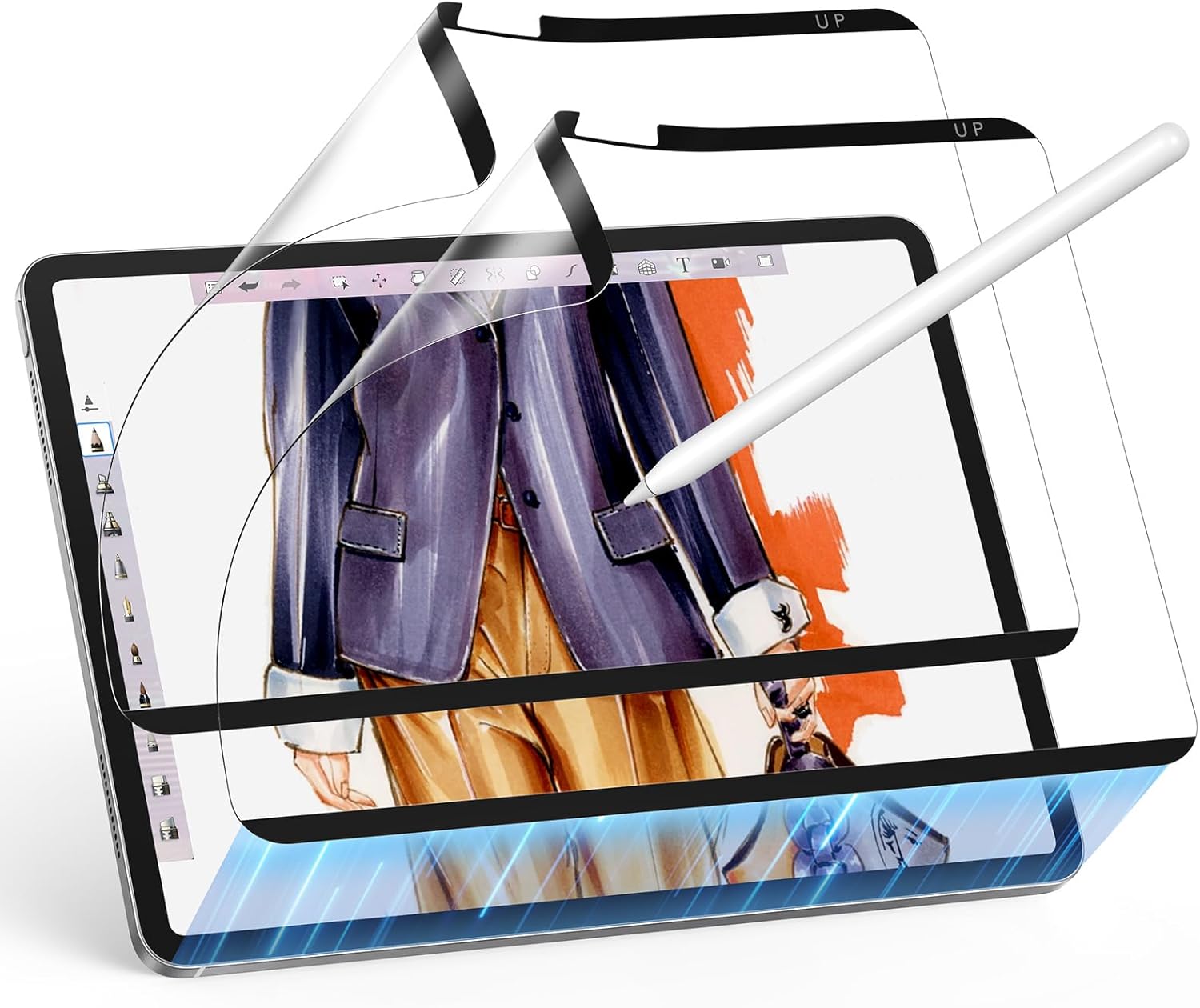 esr 2 pack paper-feel magnetic screen protector for ipad pro 13 inch (m5/m4) 2025/2024, write and draw like on paper, detachable and reusable, compatible with tempered film, matte finish pro 13'' (2025/2024) 2 pack