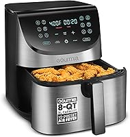 Gourmia GAF856 8 Qt Air Fryer: Family-Size 12 Presets, FryForce 360° Crispy Results, Dishwasher Safe, 1700W Stainless Steel