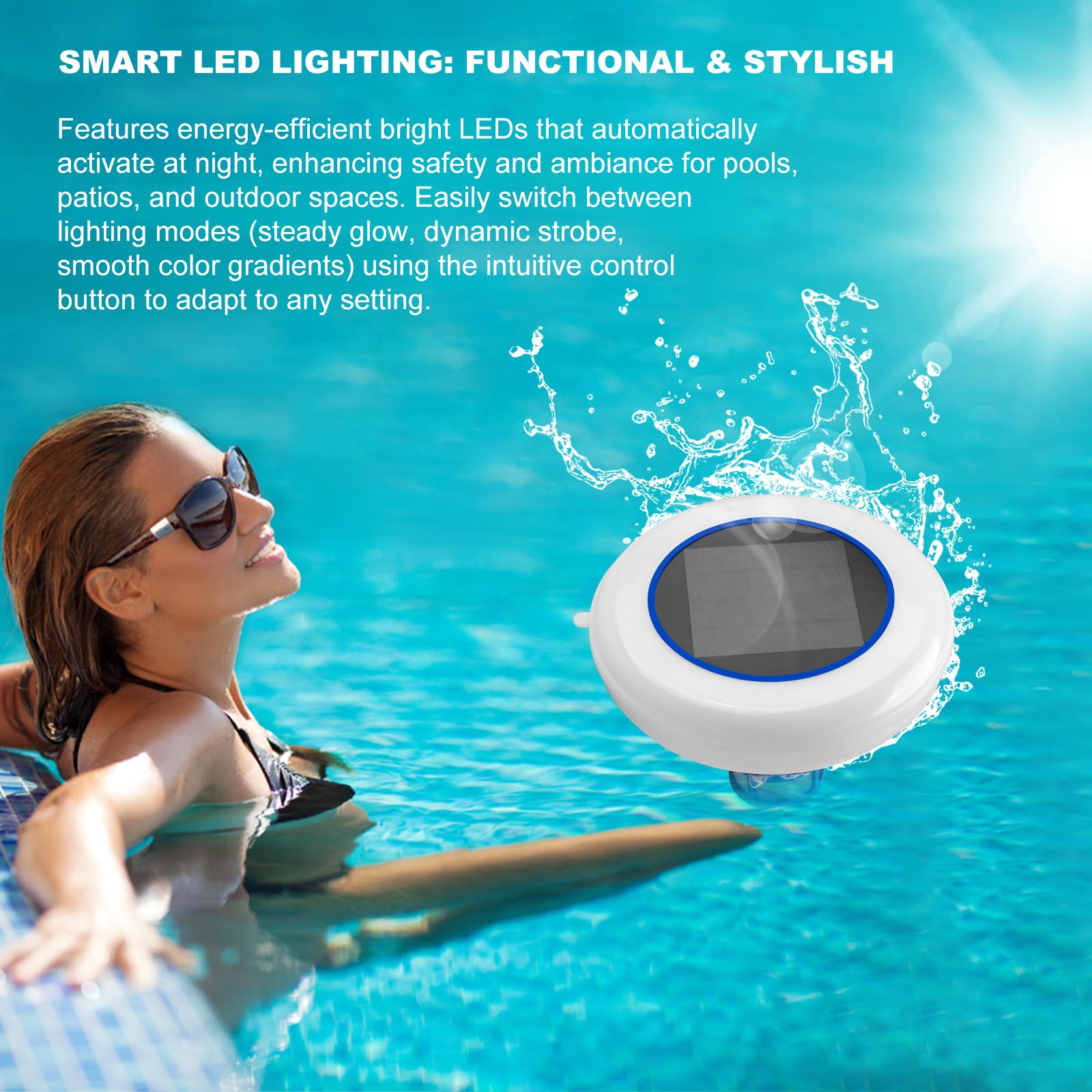 Pool Solar Ionisator Kupfer Ionreiniger Schwimmend bis 132500 Liter IP68 Wasserdicht Süß- Salzwasser