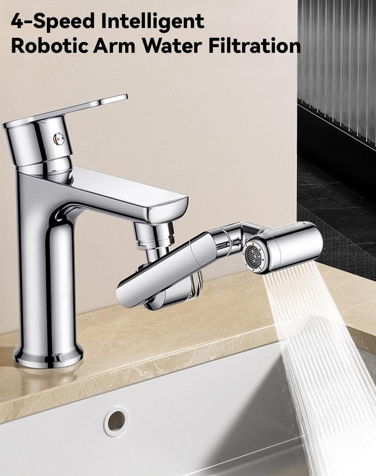 1080 Rotating Faucet Extender, Prolunga per Rubinetto Girevole, 4 Modalità di Erogazione dell'Acqua e Filtro Integrato, Doccetta Regolabile per Lavello, Ideale per Cucina e Bagno (2pcs)