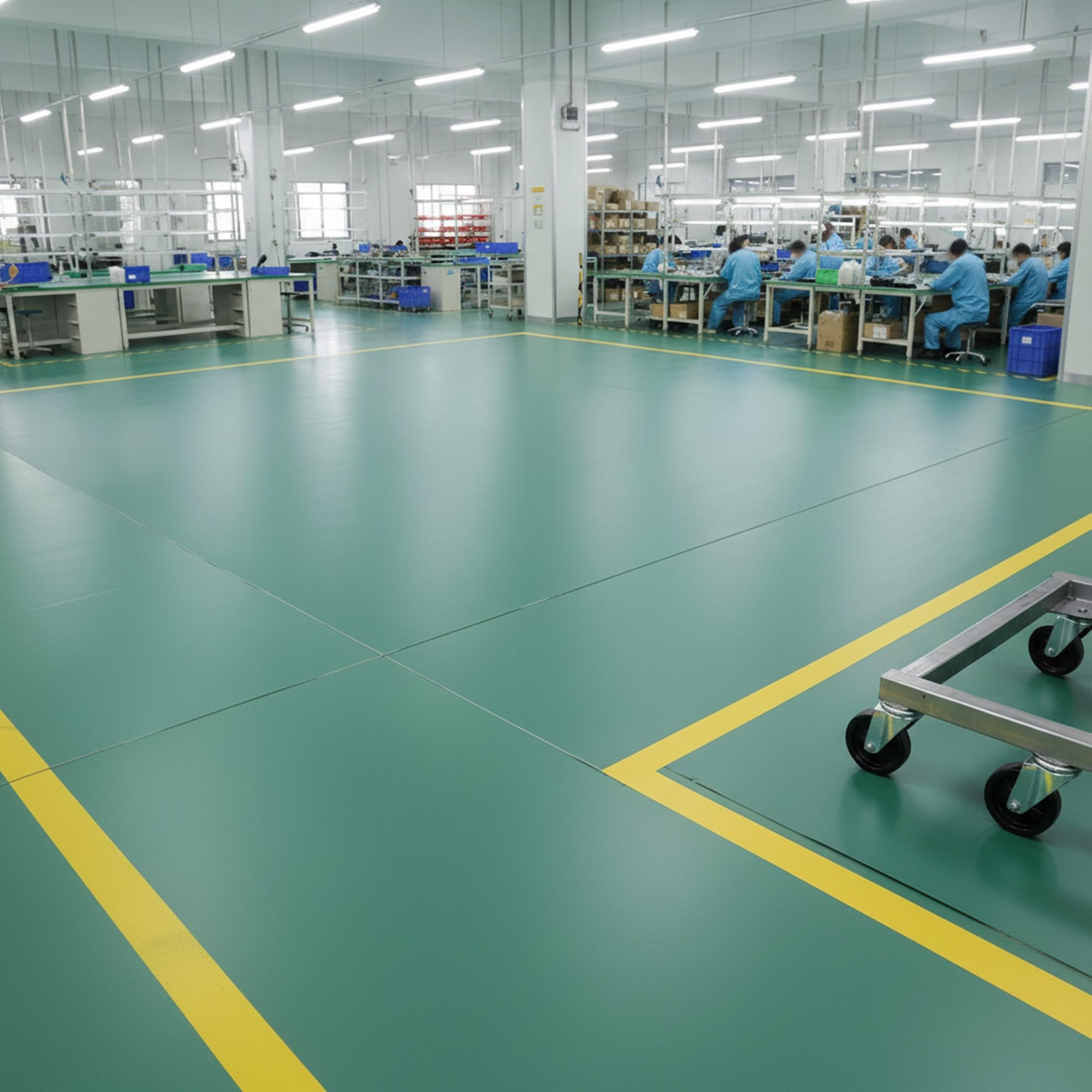 mylystar ESD静電マット グリーン 3m×0.6m×2mm 静電気防止マット 導電性カラーマット 作業台マット 静電気除去 エンジニア用 パソコン修理 電子機器作業 工場 組立ライン 実験室 耐熱 滑り止め