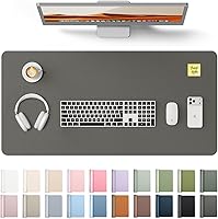 Vista 65 de YSAGi Protector de escritorio de cuero, tapete de oficina, alfombrilla grande para mouse, secante antideslizante de cuero PU, escritorio
