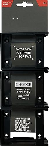 Miniatura 4 de StealthMounts Soporte de batería compatible con Hilti 22V (paquete de 6) - Negro | Soportes de batería StealthMounts | Fabricado en el Reino Unido