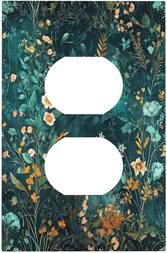 Miniatura 125 de Cubiertas Decorativas para Tomacorrientes Boho Floral Beige Flor y Hoja Botánico 1 Gang Interruptor de Luz Dúplex Placa Cubierta Placas de Boho