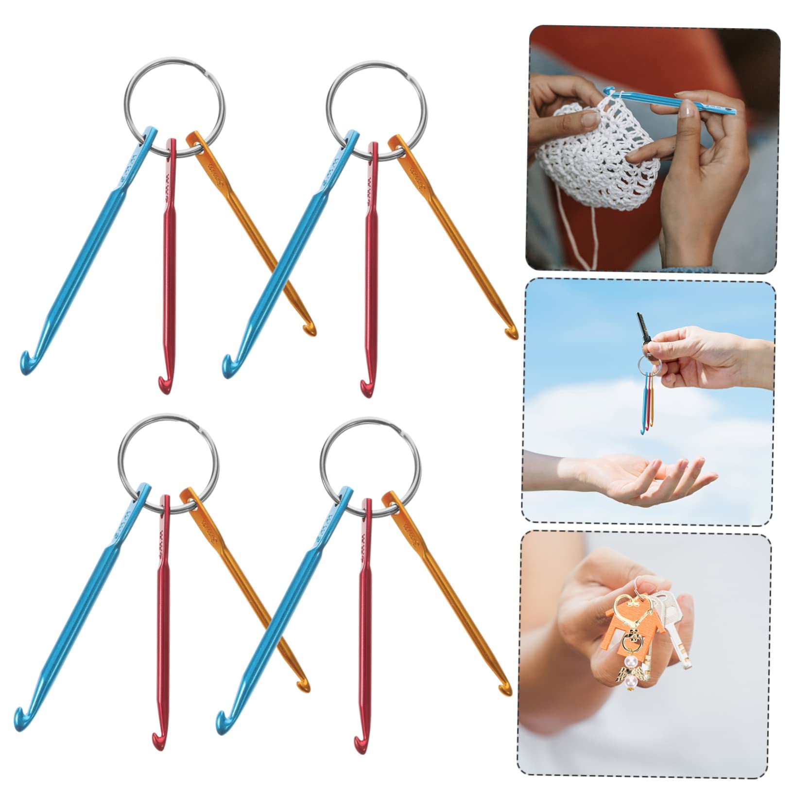 ARTIBETTER 5 Set Strumenti Per Lavorare A Maglia Kit Di Uncinetti Ago All'uncinetto Kit Di Gancio All'uncinetto Aghi Grandi Per L'artigianato Alluminio 4 Pezzi * 5