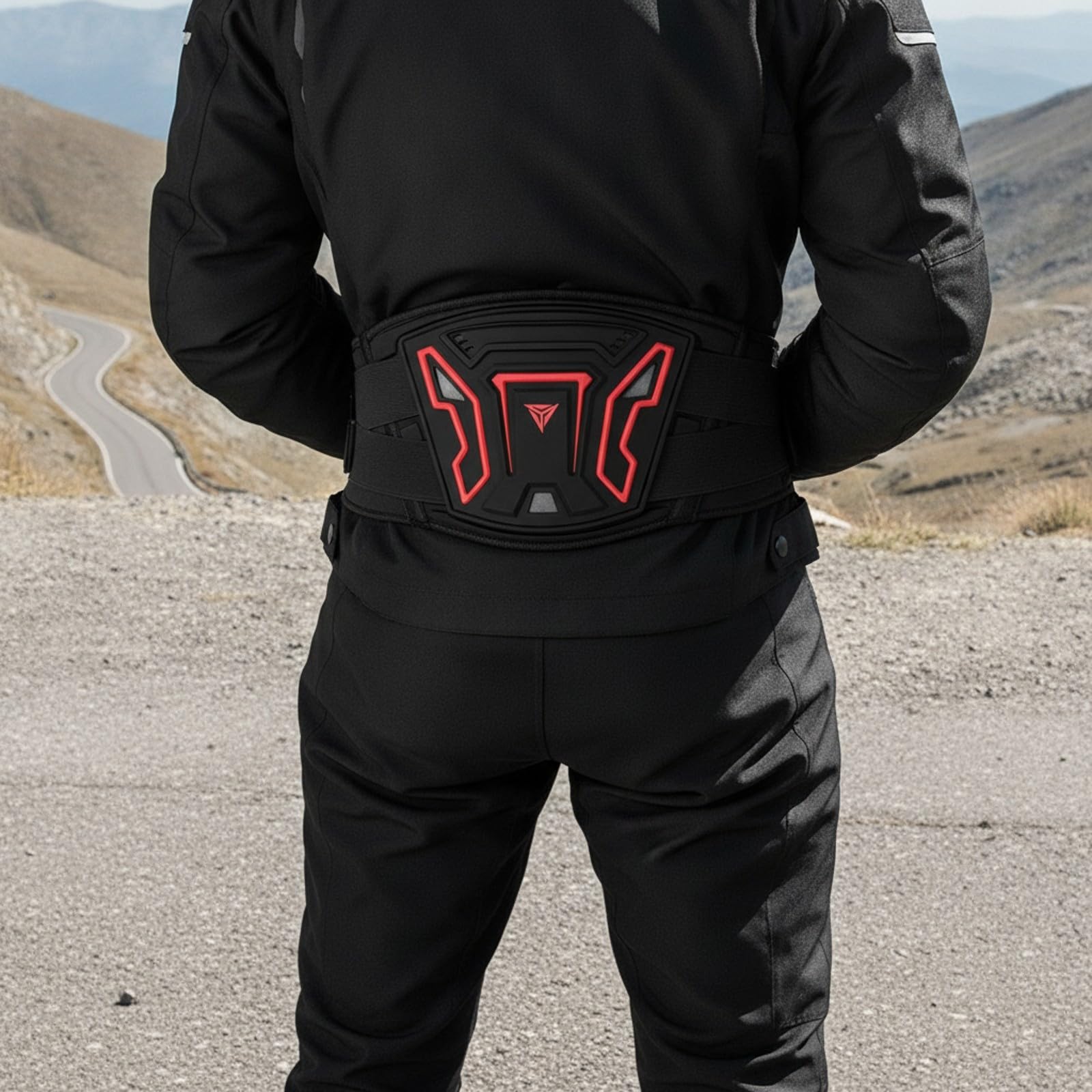 Amagogo Motorrad-Taillengürtel Stützend Fahrgürtel mit Hartplastik-Platte Strapazifähig Motorrad Niengurt für Motorradtouren