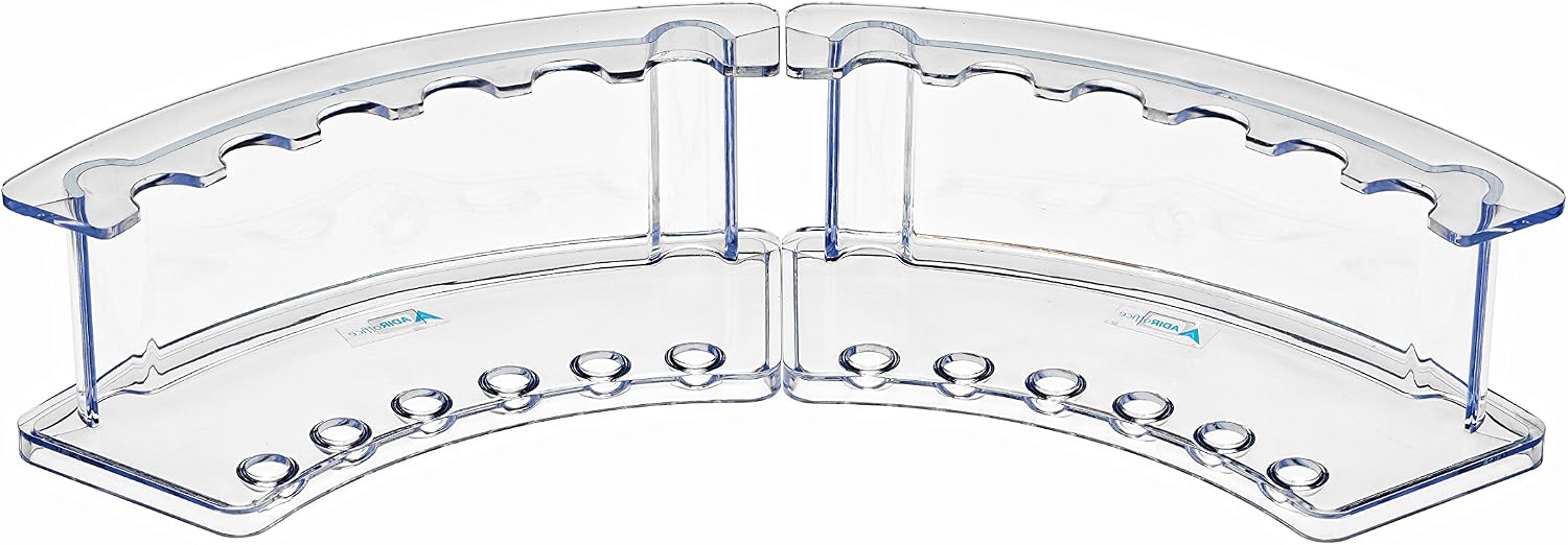 AdirOffice Vertical 6 Slot Display Stand Pack of 2 - Durable Acrylic Holder for Pens & Pencils - Organizer for Home Office & Store Use (Clear)