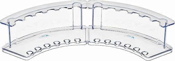 AdirOffice Vertical 6 Slot Display Stand Pack of 2 - Durable Acrylic Holder for Pens & Pencils - Organizer for Home Office & Store Use (Clear)