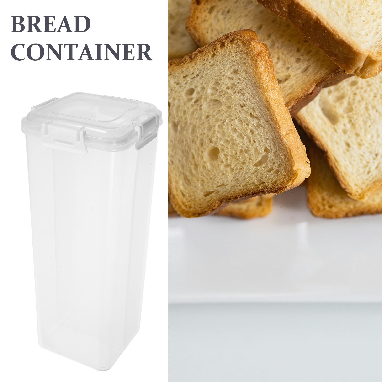FRCOLOR Boîte de Rangement Alimentaire Plastique Blanc 4.5l Étanchéité, Protège Cuisines et Frigos