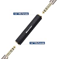 Vista 5 de Cable Matters Paquete de 2 adaptadores de extensión TRS de acoplador 1/4 (adaptador TRS hembra a hembra de 1/4 pulgadas)