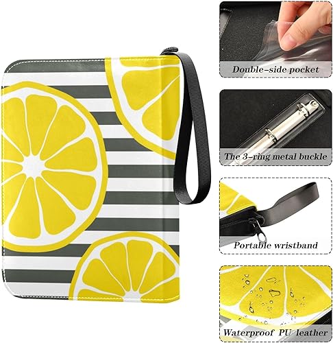 Miniatura 4 de Lemons Card Binder 400 Pockets Trading Card Storage Binder Album with Sleeves Zipper Card Collection Holder Folder for Game Card Sport Card Sleeved