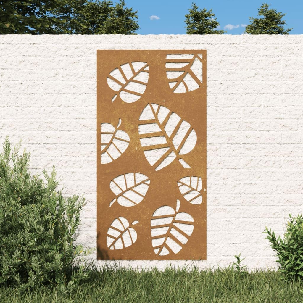Arredamento Casa Giardino Decorazione Parete 105x55 cm Corten Foglia d'Acciaio Design-FAscensore