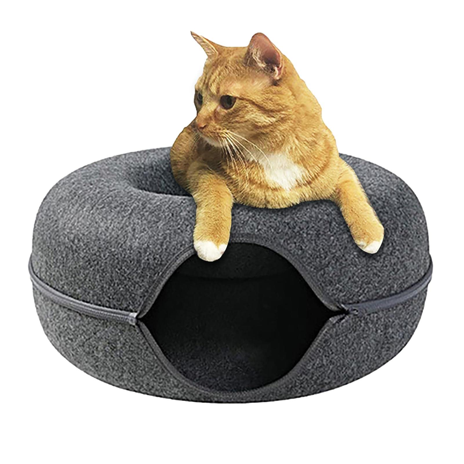 Yeeda Túnel Cama para Gato, Cama Túnel para Gatos Juguete Gato Cama Túnel Redonda Para Gatos Desmontable Juguete De Manguera De Gato Donut Para Gatitos | Para Gatos Desmontable Juguete De Manguera De Gato Donut Para Gatitos