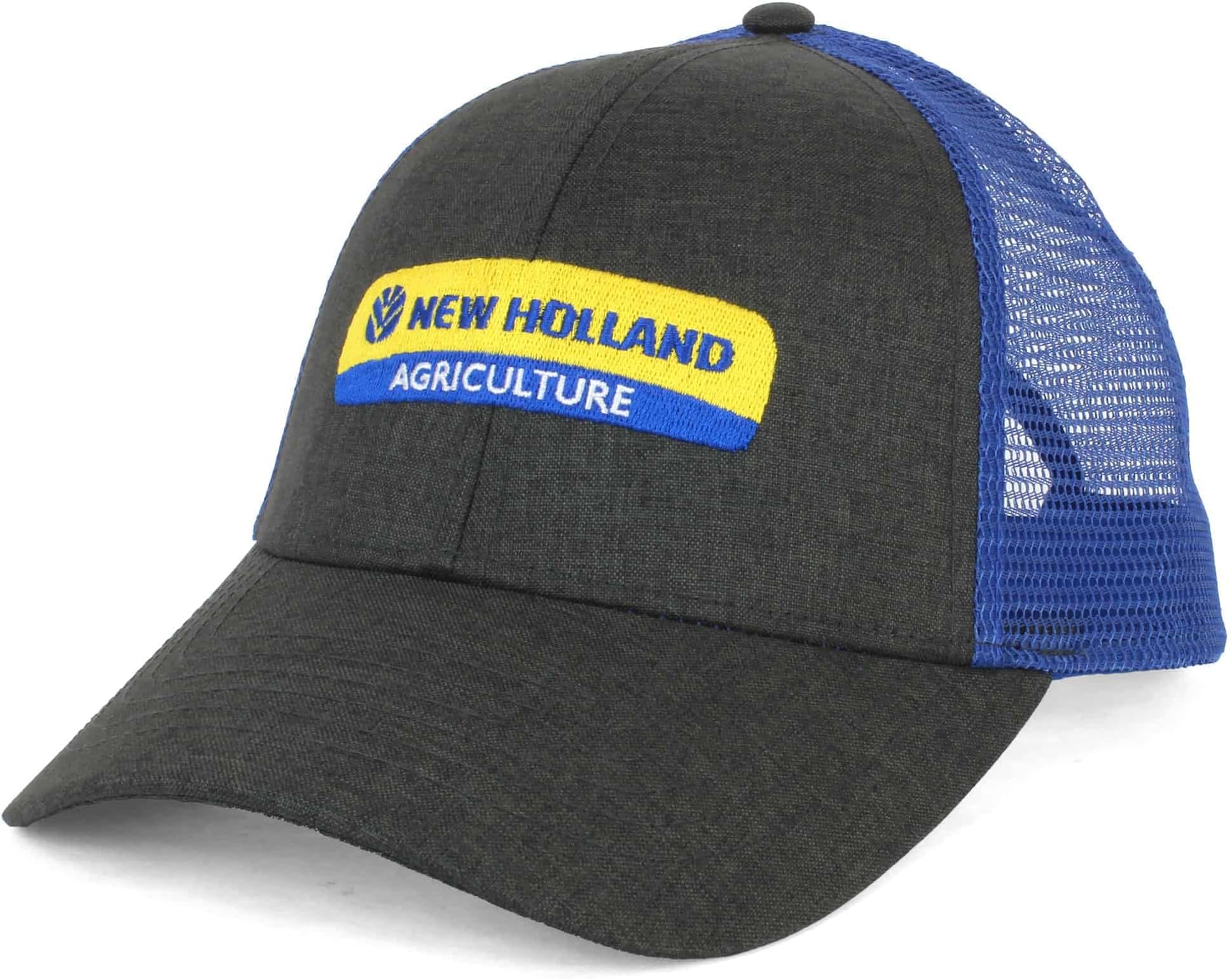 Heather Grey Twill with Blue Mesh Back Cap