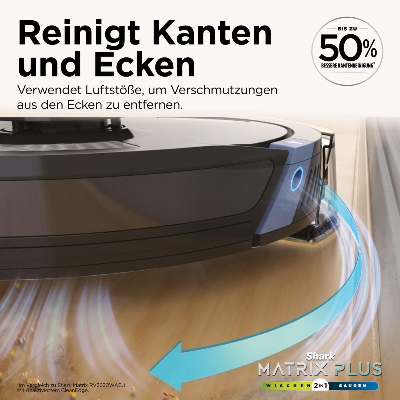 Shark Matrix Plus 2-in-1 selbstentleerter Wisch- & Saugroboter mit LiDAR Home Mapping & Kantenreinigung, für Teppiche, Hartböden & Tierhaare, Anti-Allergen, selbstaufladend, WiFi/App, Schwarz