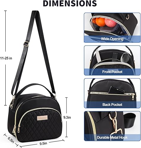 Miniatura 3 de Lindas loncheras pequeñas para adultos, elegantes loncheras para adultos de apertura amplia para mujeres, bolsas reutilizables para el trabajo,