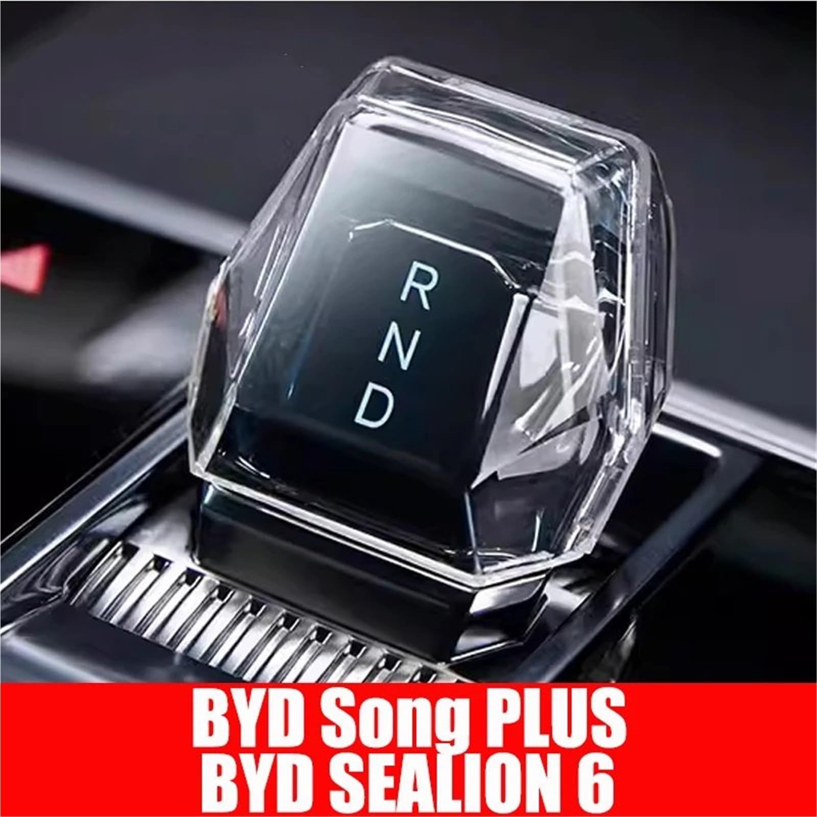 skórzana dźwignia zmiany biegów Pasuje do BYD Seal U Sealion 6 Song Plus 2024 Akcesoria Osłona dźwigni zmiany biegów samochodu(Carbon Fiber)