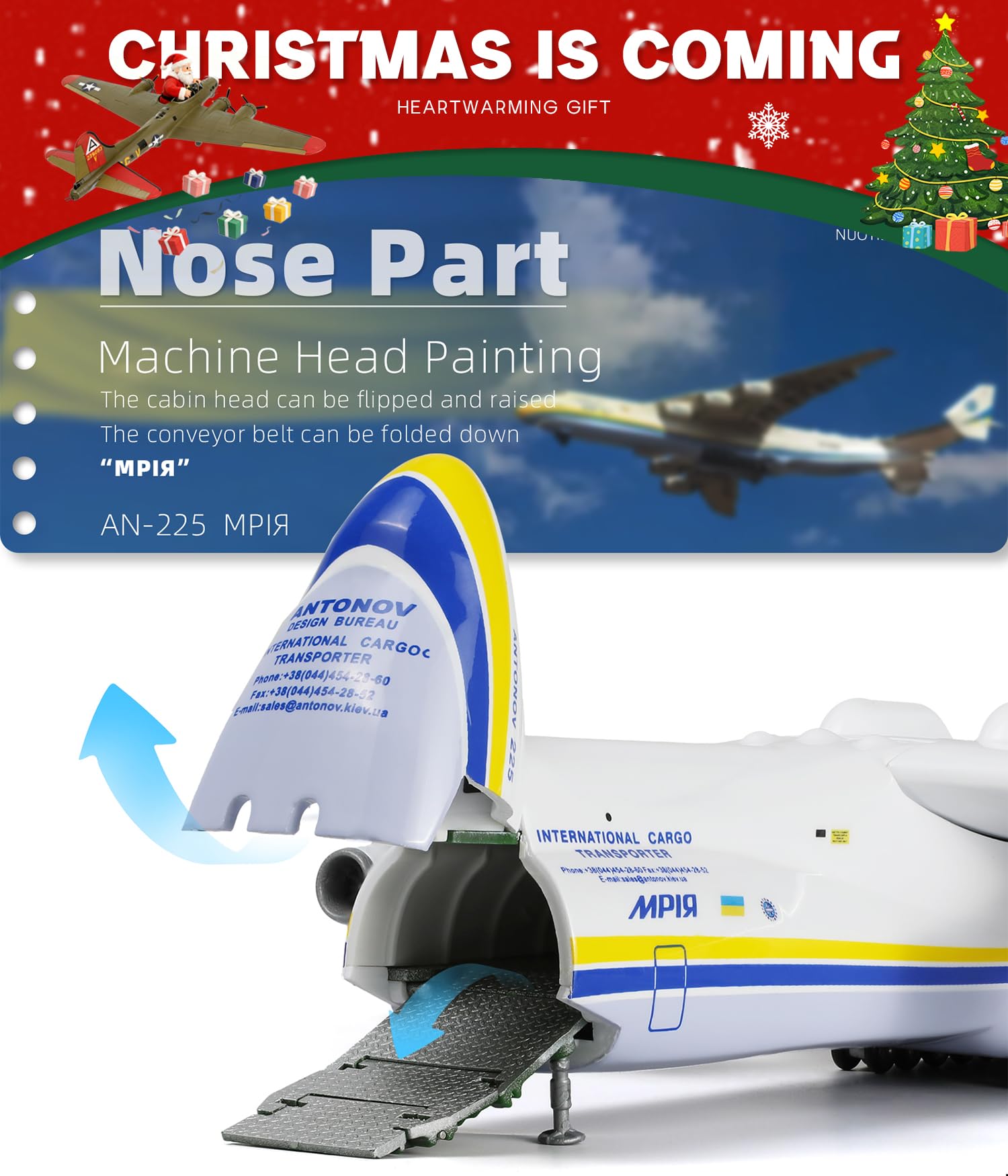 NUOTIE AN-225 Mriya Modellflugzeug-Set im Maßstab 1:200 Modell des