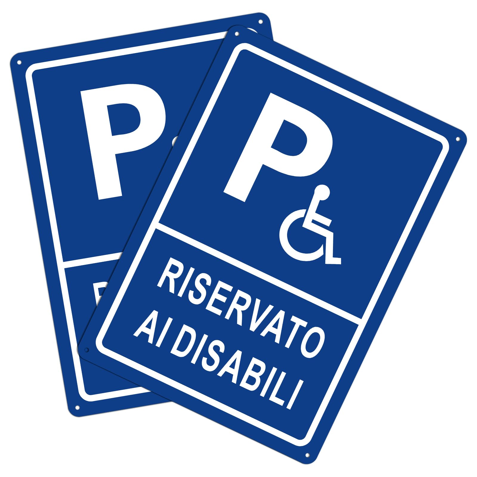 2pz Cartello di parcheggio per disabili punte del contrassegno di parcheggio disabili contrassegno di spazio di parcheggio disabili (Blu - Parcheggio per disabili, 25 * 35cm)