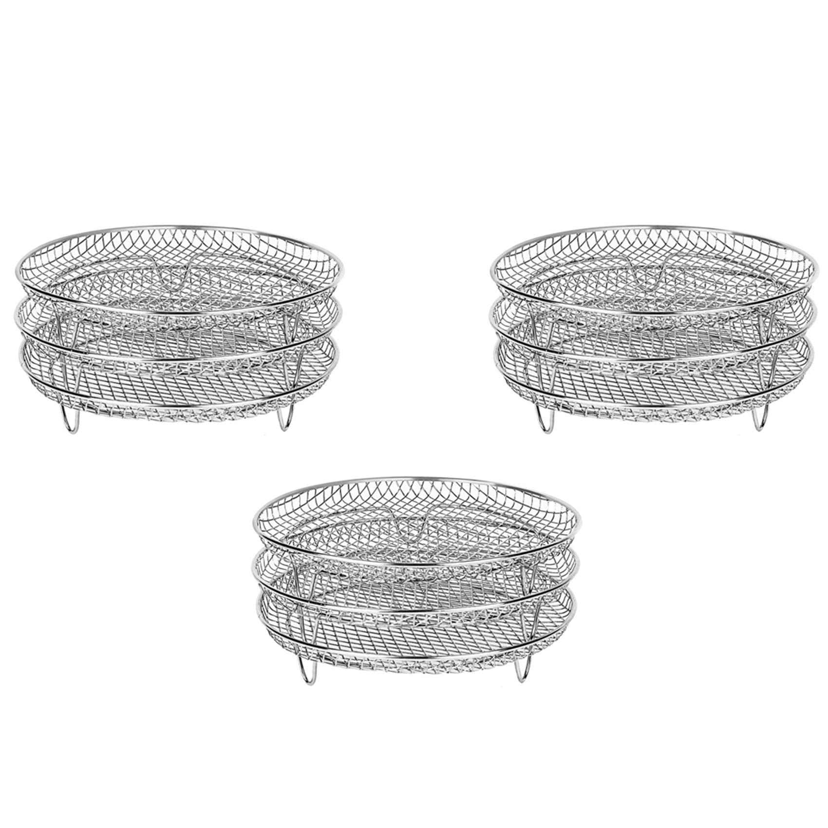 Hndhbfgrt 3X Air Fryer Three Stackable Dehydrator Racks for Gowise Stainless Steel Air Fryer Rack Fit All 4.2-5.8QT
