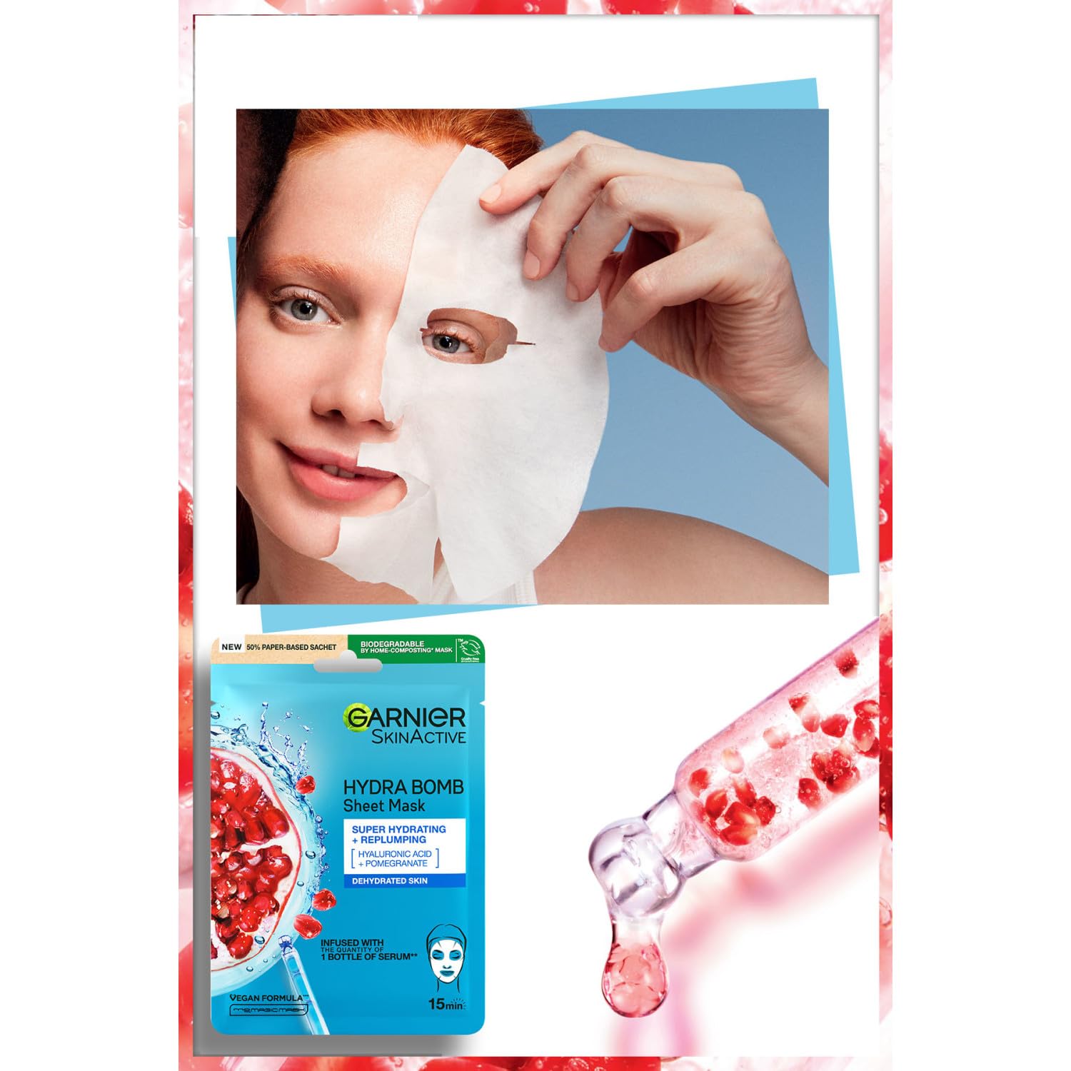 Amazon.com : Garnier Skin Naturals Aqua Bomb Sheet Mask (Pack of 1