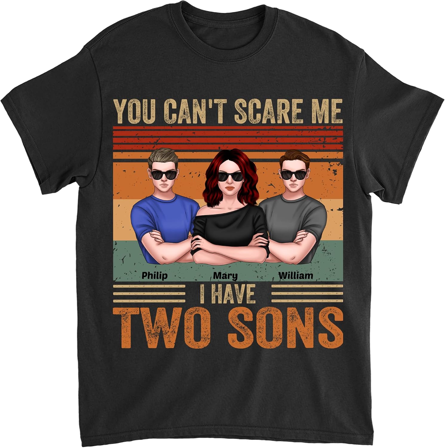 Gossby Personalized Custom Shirt - You Can_t Scare Me I Have One Son Mom Shirt, Personalized Mother Outfit, Mom Shirts