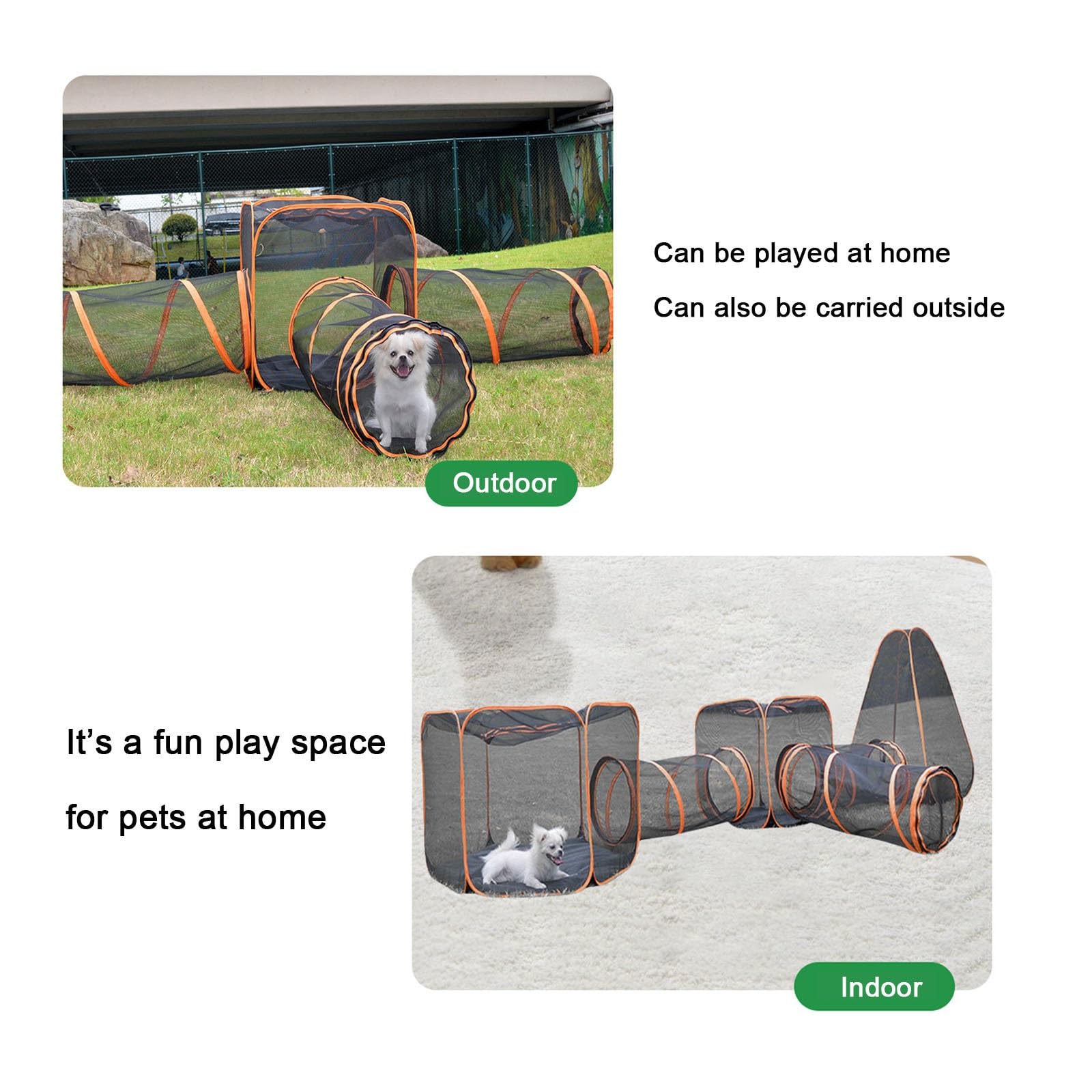 Tiendas de Campaña de Malla Emergentes 6 en 1, con Túnel, Recintos para Gatos al Aire Libre, Plegables, para Gatos, Conejos, Hurones y Animales Pequeños