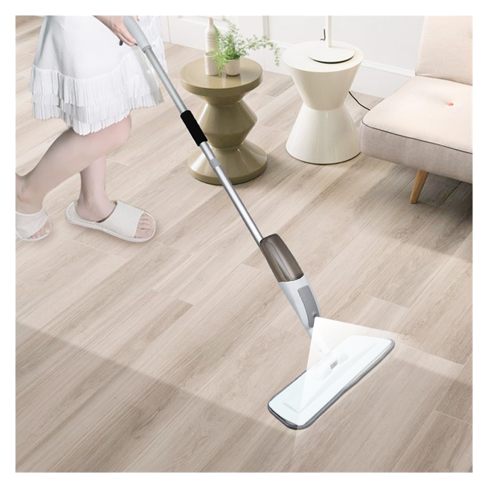 Fregona Plana con pulverizador, Lavado a Mano Gratuito, fregona en Aerosol for Limpieza del hogar, Lavadora de Pisos, residuos y Herramientas de Limpieza del hogar