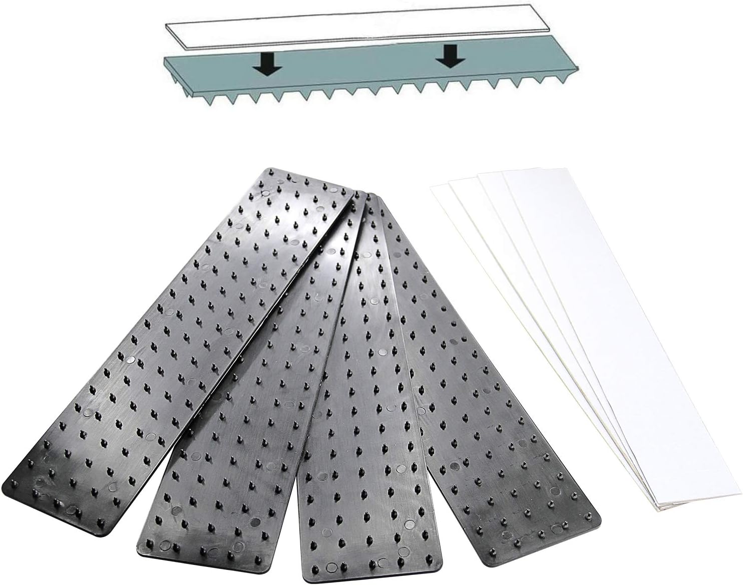 Inlifiny 4pcs Non Slip Mat and Rug Grippers Anti Skid Carpet Rug Hallway Runner Gripper(Black)