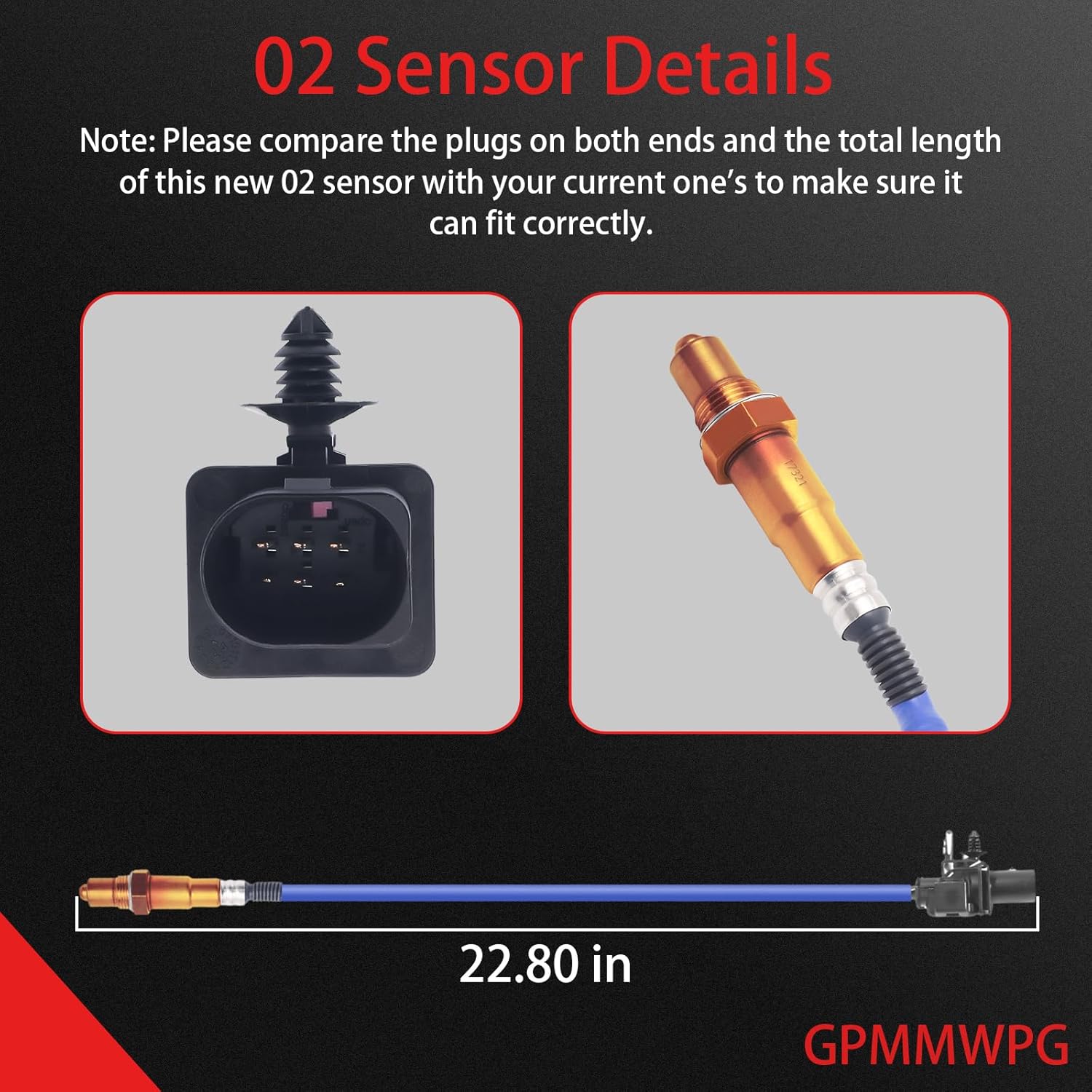 1PCS O2 Sensor 17321, 02 Sensor, Automotive Replacement Oxygen Sensor Compatible with Ford for E150 for F150 for Explorer for Flex for Police Interceptor for Transit
