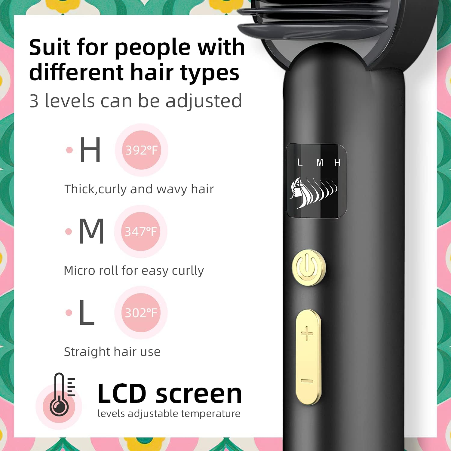 Ionic Hair Straightener Brush and Curler 2-in-1 Flat Iron for Hair Straightening Curling,20s Fast Heating,Anti Scald & Frizz,Auto Off,Dual Voltage,for All Hair Types Makes Shiny,Black
