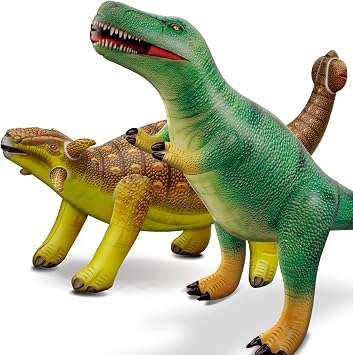 HOHQB Inflatable Dinosaur Toys Jurassic Birthday Party Supplies,Large Blow up Dinosaur Balloons Party Decorations for Kids Boys and Girls 39.5" Tyrannosaurus and 42" Ankylosuaurus
