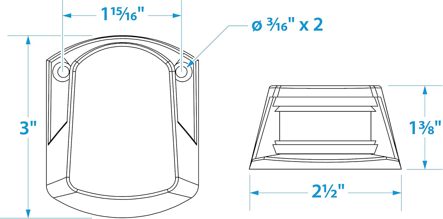 SEACHOICE LED Bow Light, Marine Navigation, Chrome Bi-Color, 1-Mile Visibility for Sail or Powerboats Under 39 Feet