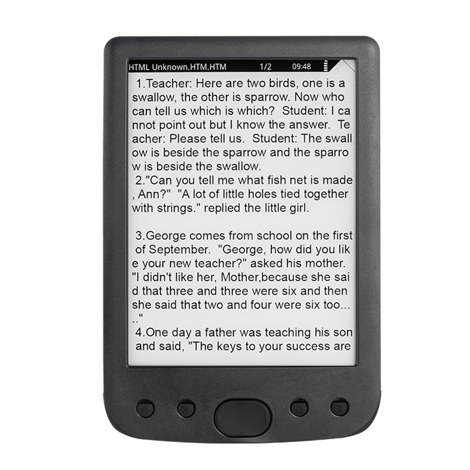 Akozon 6-calowy Czytnik E-booków z Dużym Ekranem Dotykowym Przenośny Czytnik PDF EPUB MOBI z możliwością Rozbudowy Pamięci, Wbudowanym Głośnikiem, Adnotacjami Tekstowymi i obsługą Audiobooków dla