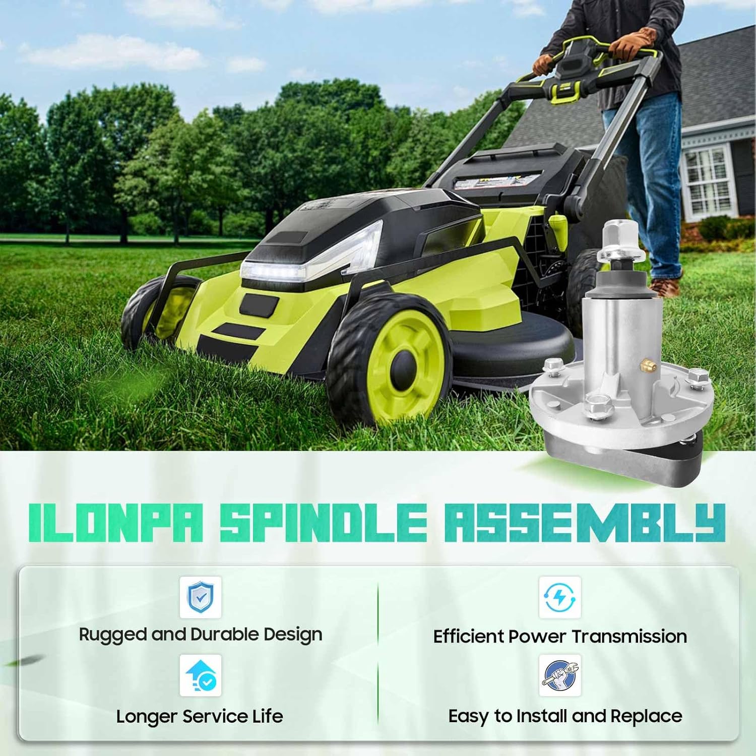 (3 Pack)GY20050 Mower Deck Spindle Assembly GY20785 Fit for John Deere 42 inch Deck L100 L105 L107 L108 L110 L111 L118-48 inch Deck L120, 42 44 46 inch Deck L130 Lawn Tractors, Replace Spindle GY20250