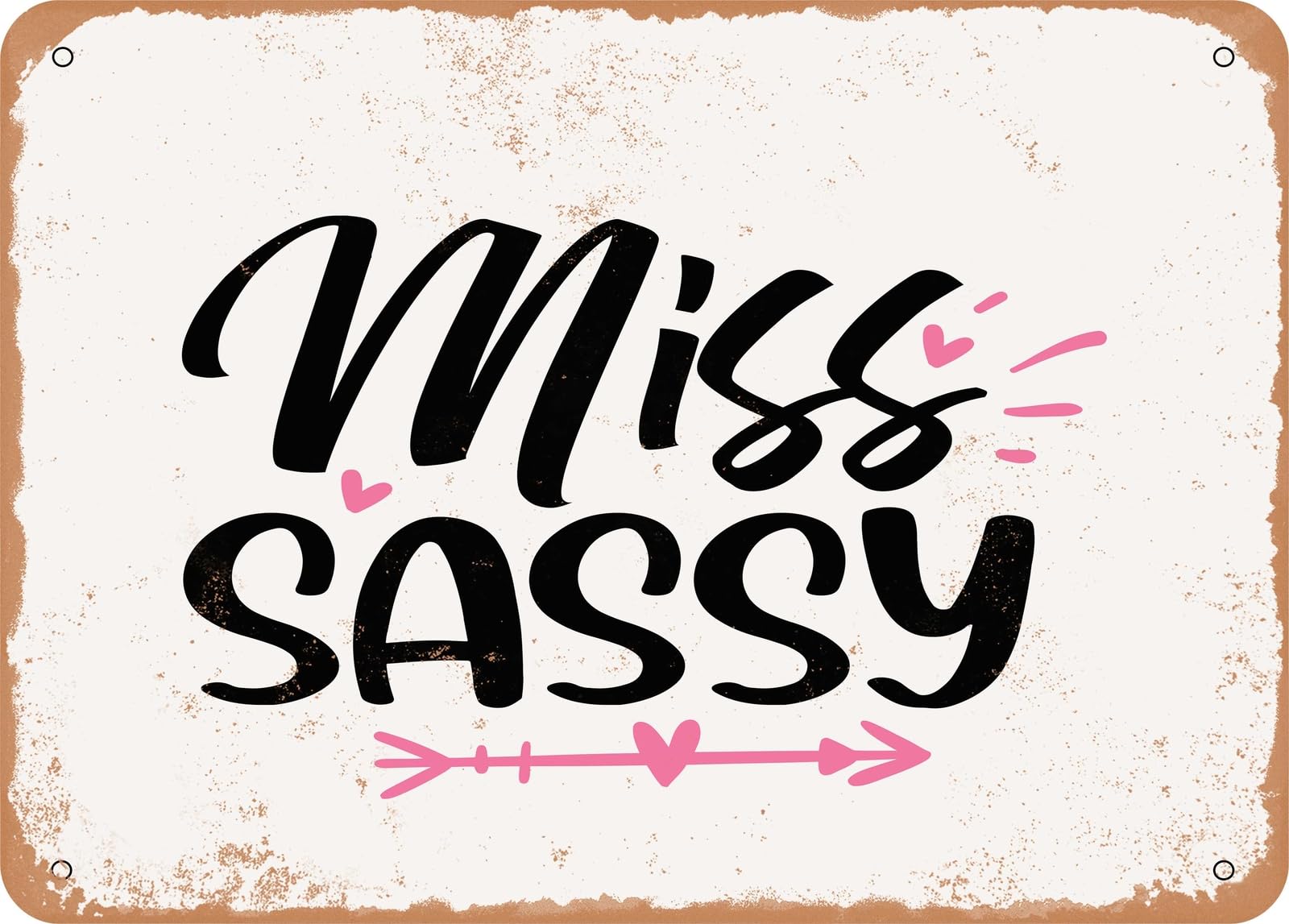 Miaomansenstore Metal Sign - Miss Sassy - Vintage Look Sign Home Decor