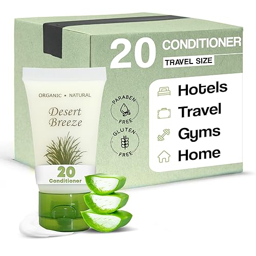 Desert Breeze Acondicionador, artículos de tocador de hotel tamaño viaje, 1 oz. tapa abatible (caja de 20)