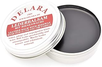 DELARA Leather Balm with High Quality Beeswax, Leather Care That Makes Leather Soft, Flexible and Breathable, Box of 100 ml – Colour: Black