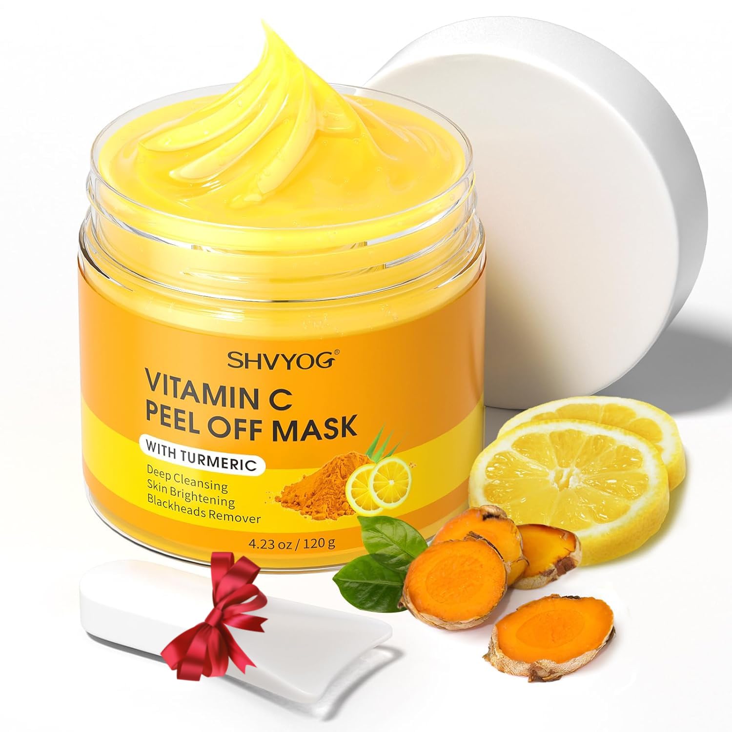 SHVYOG Vitamin C Peel Off Face Mask, Peel Off Mask with Turmeric, Blackhead Remover & Deep Cleansing Face Peel Mask, Vitamin C Exfoliating Face Mask for Blackheads, Large Pores, Dirts, Oil